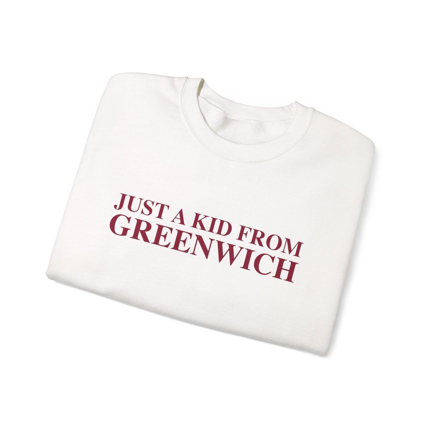 Just a kid from Greenwich Unisex Heavy Blend™ Crewneck Sweatshirt