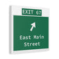 Vintage WCP Exit 67 Sign Matte Canvas, Stretched, 1.25"