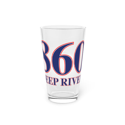 860 Deep River Red, White & Blue Pint Glass, 16oz