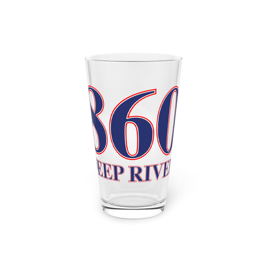 860 Deep River Red, White & Blue Pint Glass, 16oz