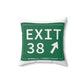 Vintage Exit 38 Merritt Parkway Sign Spun Polyester Square Pillow