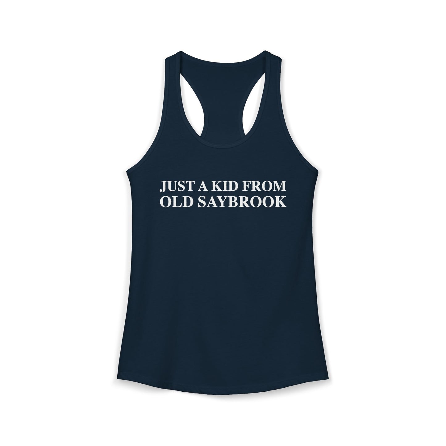Just a kid from Old Saybrook Women's Ideal Racerback Tank Top