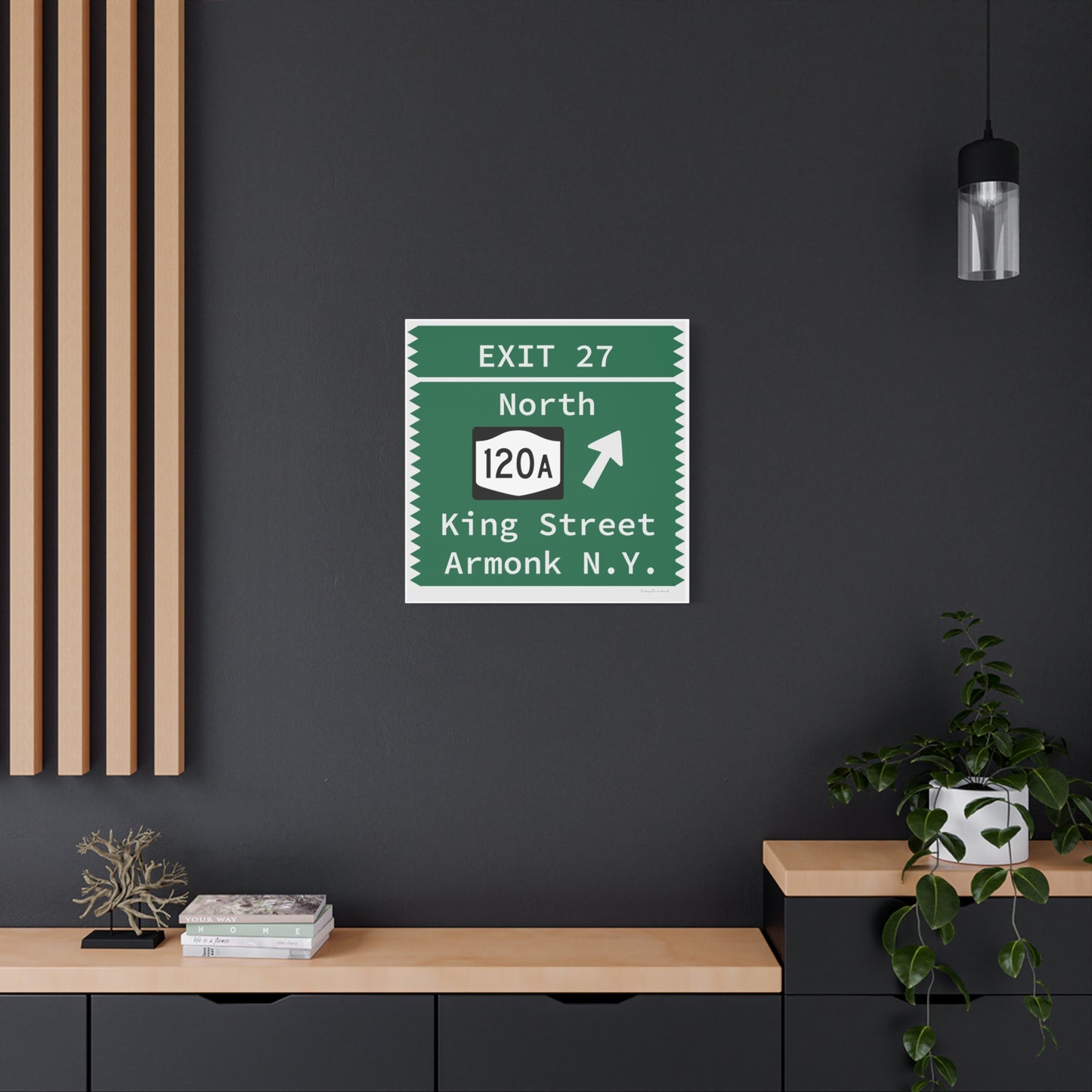 Vintage Merritt Parkway Exit 27 Sign Matte Canvas, Stretched, 1.25"