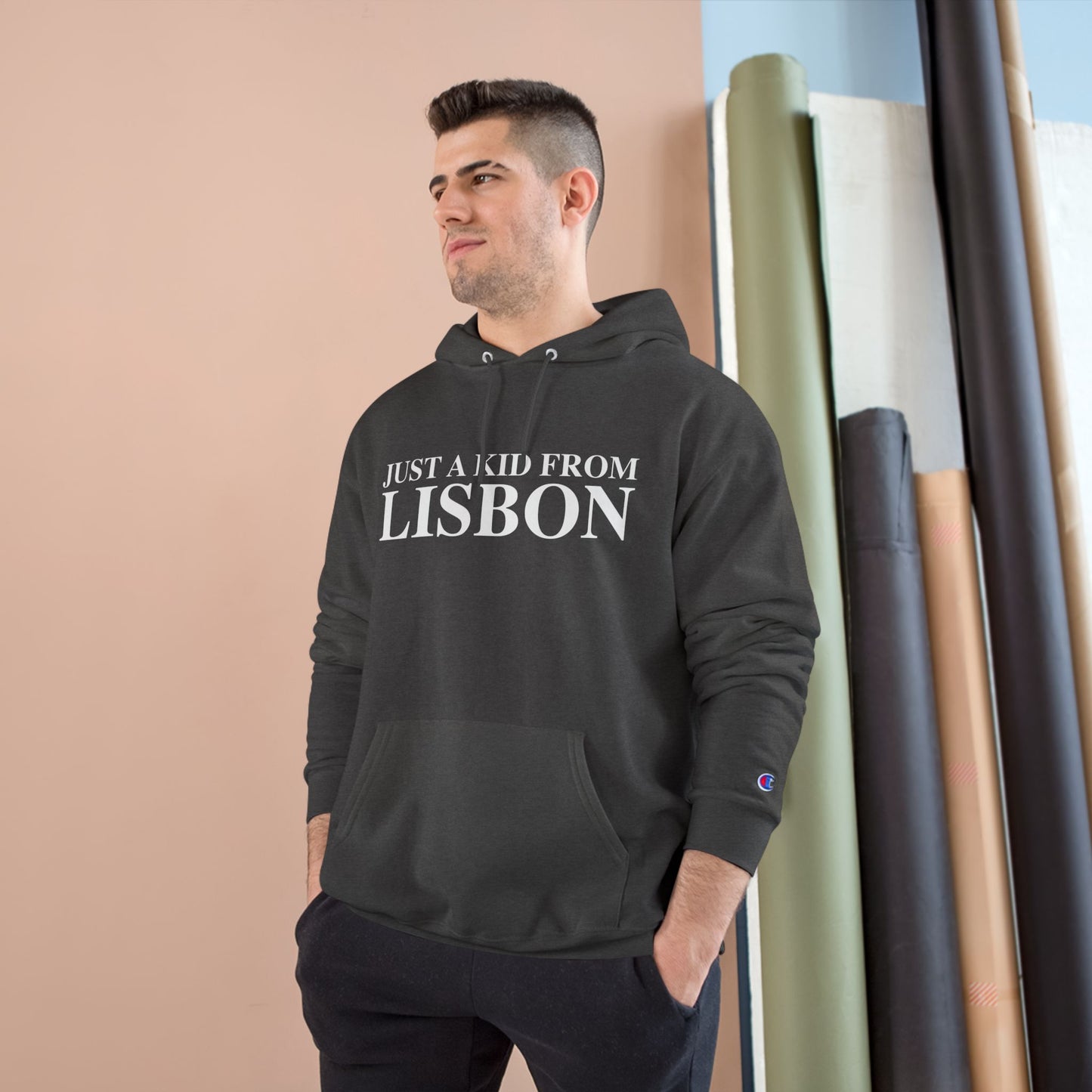 Just a kid from Lisbon Champion Hoodie