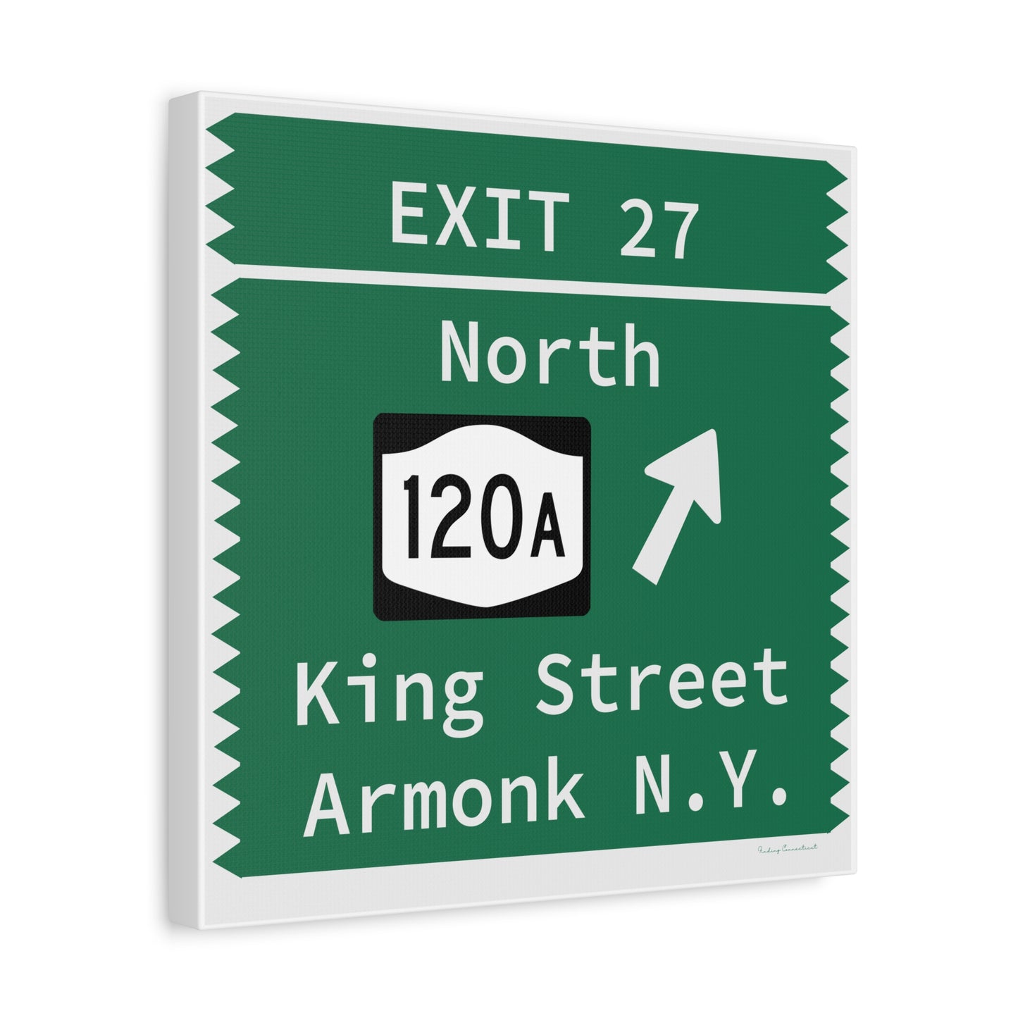 Vintage Merritt Parkway Exit 27 Sign Matte Canvas, Stretched, 1.25"