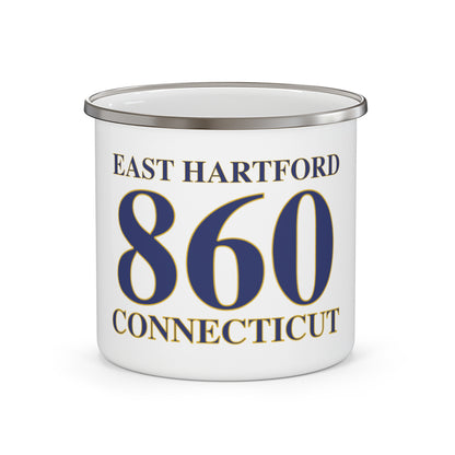 East Hartford 860 Connecticut Enamel Camping Mug