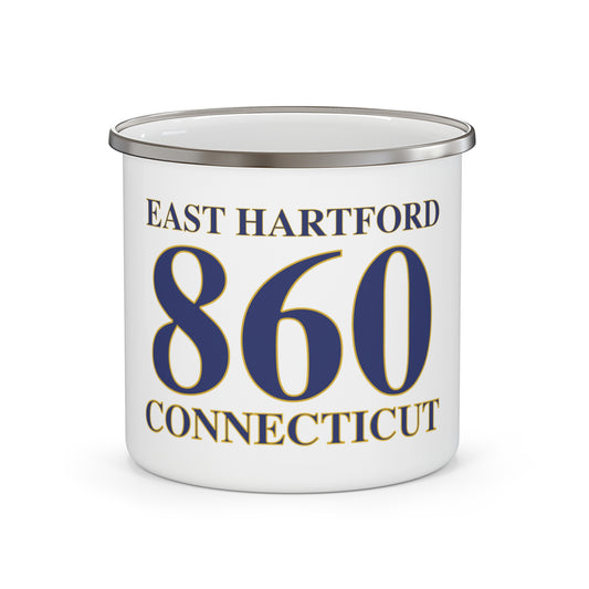 East Hartford 860 Connecticut Enamel Camping Mug