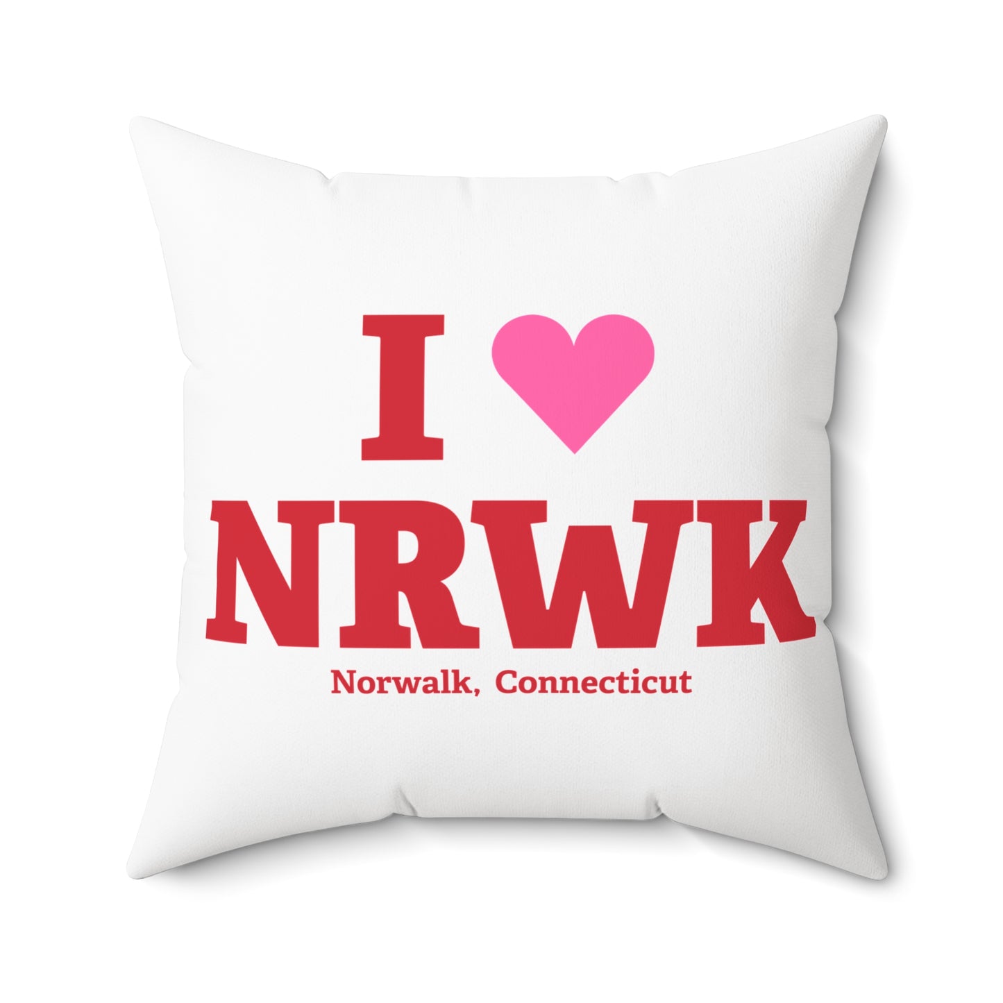 I Heart NRWK Spun Polyester Square Pillow
