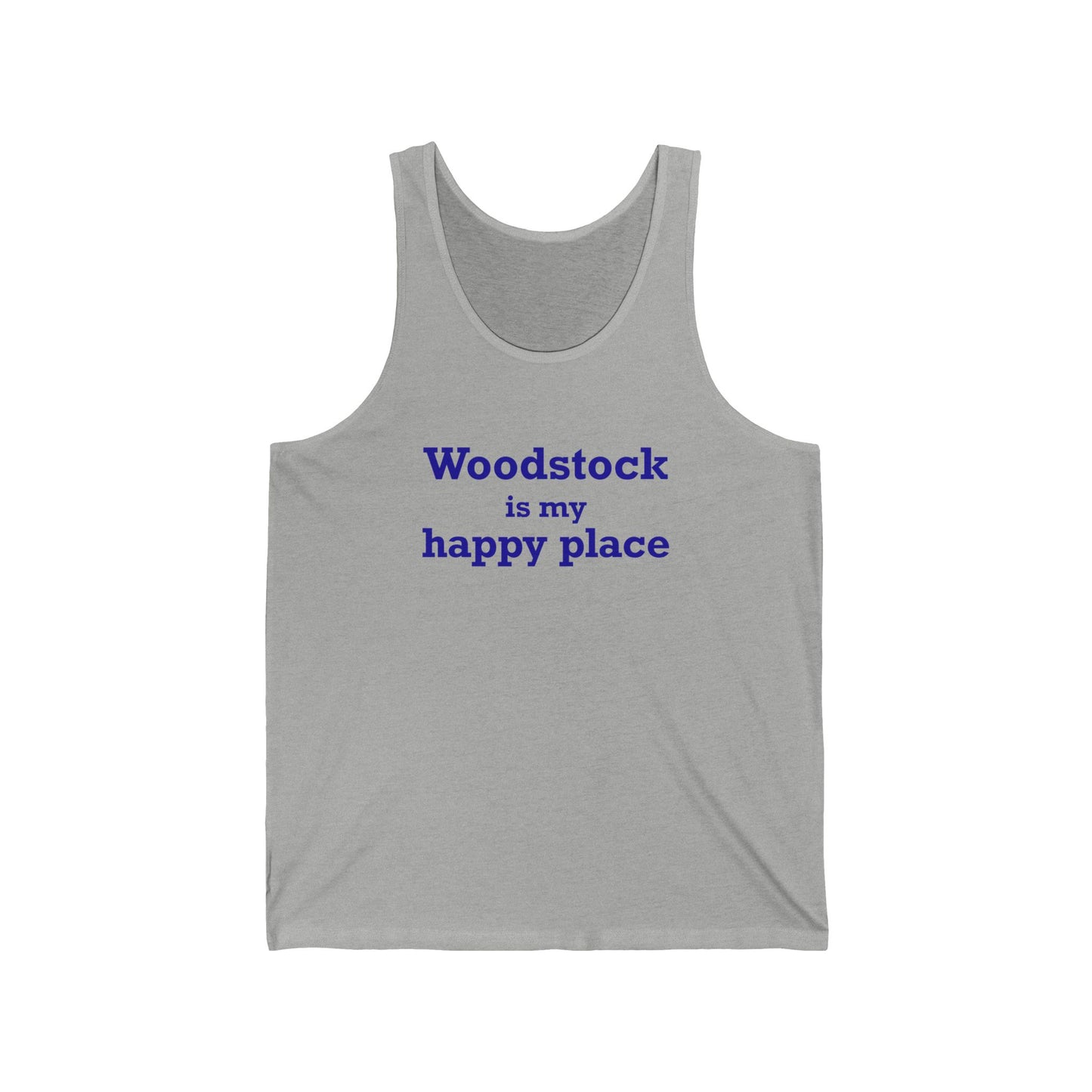 Woodstock is My Happy Place Unisex Jersey Tank Top