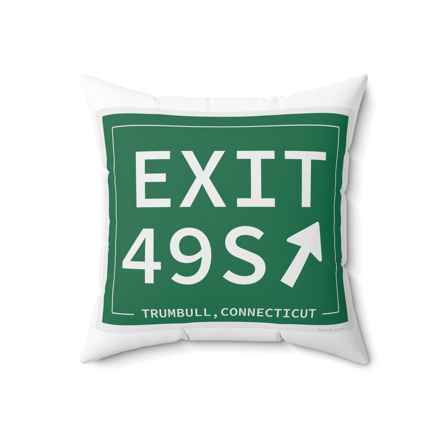 Vintage Exit 49S  Merritt Parkway Sign Spun Polyester Square Pillow