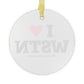 I Heart WSTN Glass Ornaments