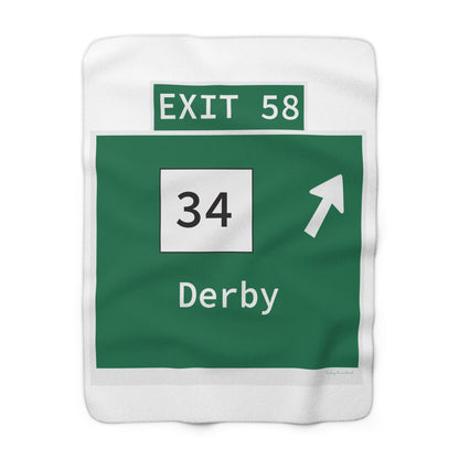 Vintage WCP Exit 58 Sign Sherpa Fleece Blanket