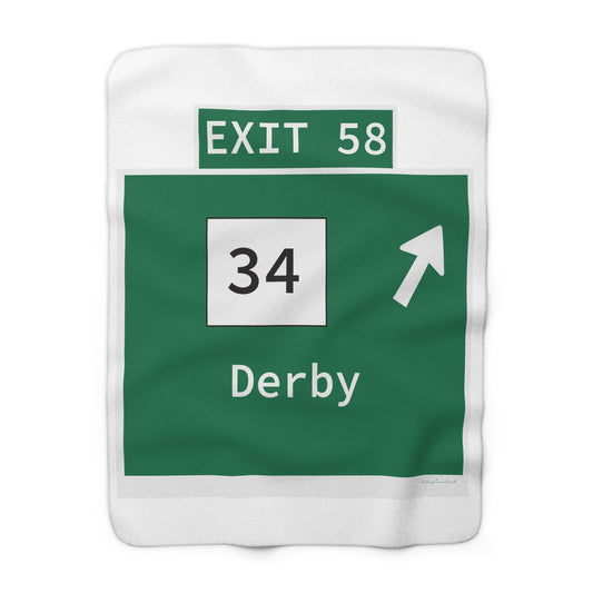 Vintage WCP Exit 58 Sign Sherpa Fleece Blanket