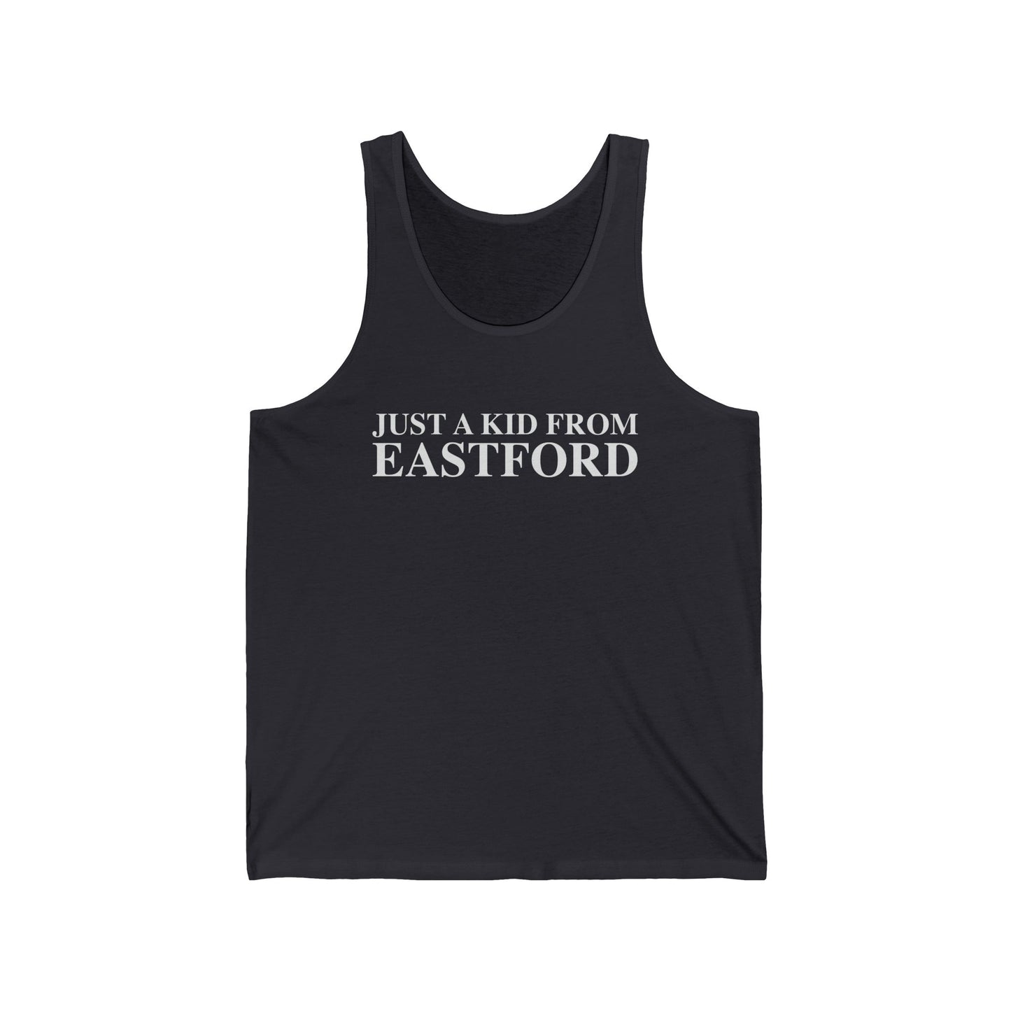 Just a kid from Eastford Unisex Jersey Tank Top