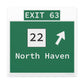 Vintage WCP Exit 63 Sign Matte Canvas, Stretched, 1.25"