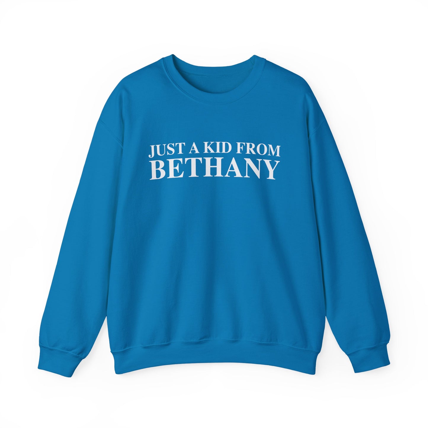 Just a kid from Bethany Unisex Heavy Blend™ Crewneck Sweatshirt