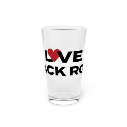 Love Black Rock Pint Glass, 16oz