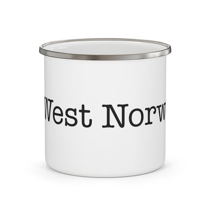 I Heart West Norwalk. Enamel Camping Mug