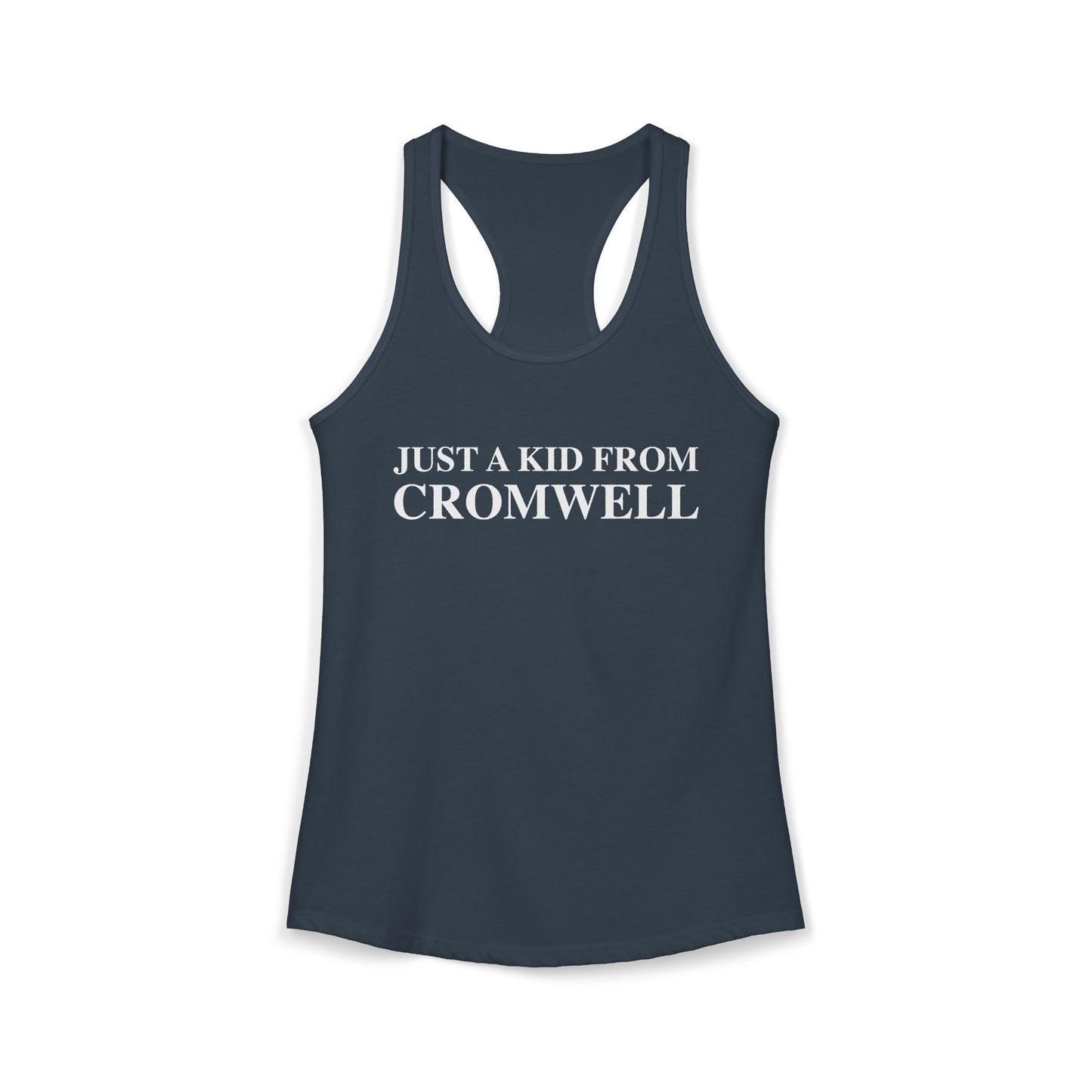 Just a kid from Cromwell Women's Ideal Racerback Tank Top