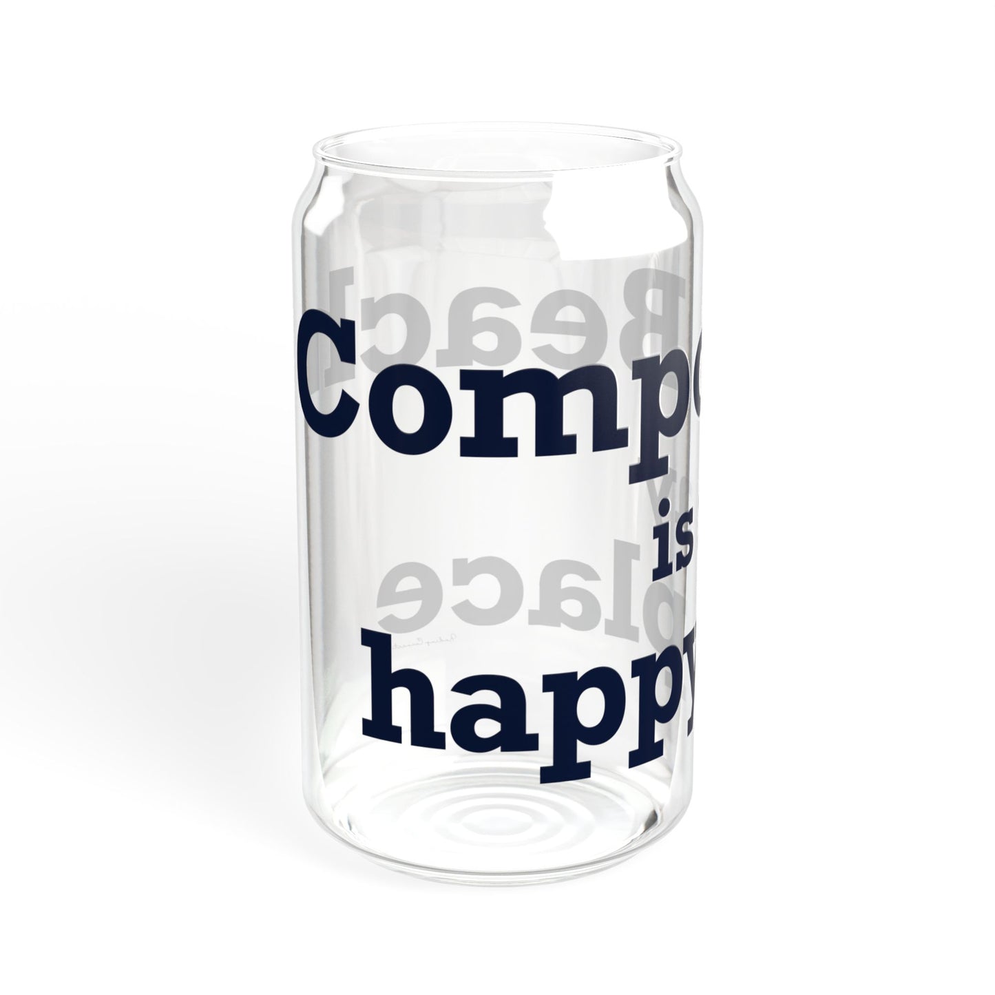 Compo Beach Is My Happy Place Sipper Glass, 16oz