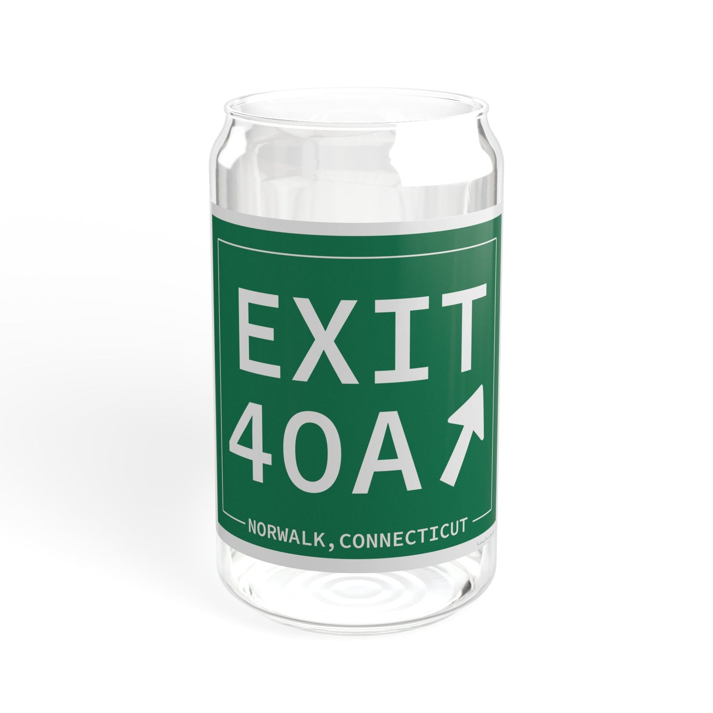 Vintage Exit 40A Merritt Parkway Sign Sipper Glass, 16oz