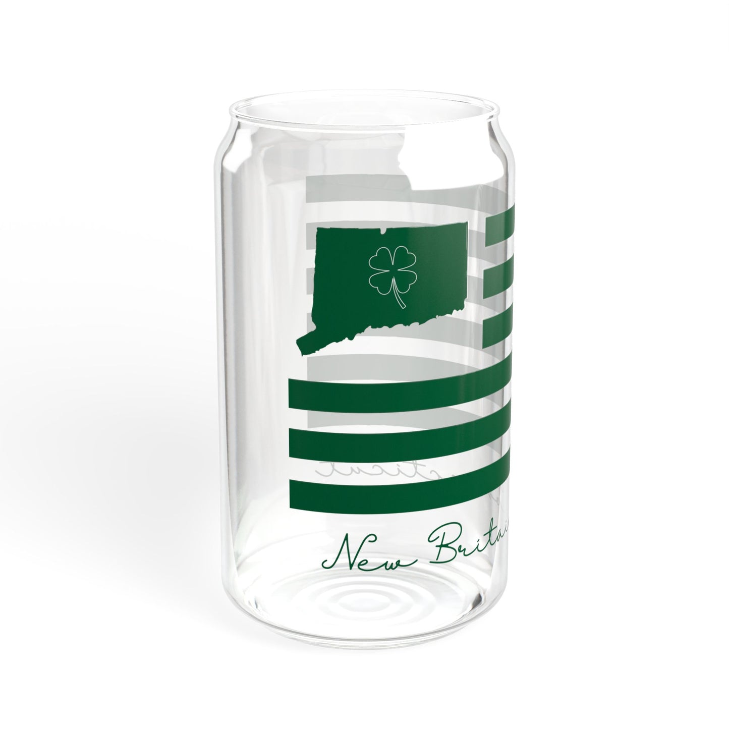 New Britain Connecticut St. Patrick’s Day Flag Sipper Glass, 16oz