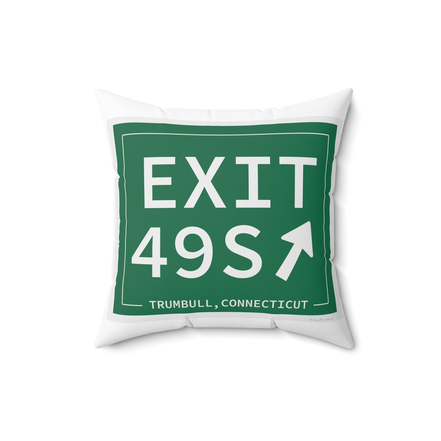 Vintage Exit 49S  Merritt Parkway Sign Spun Polyester Square Pillow