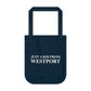 Just a kid from Westport Organic Canvas Tote Bag