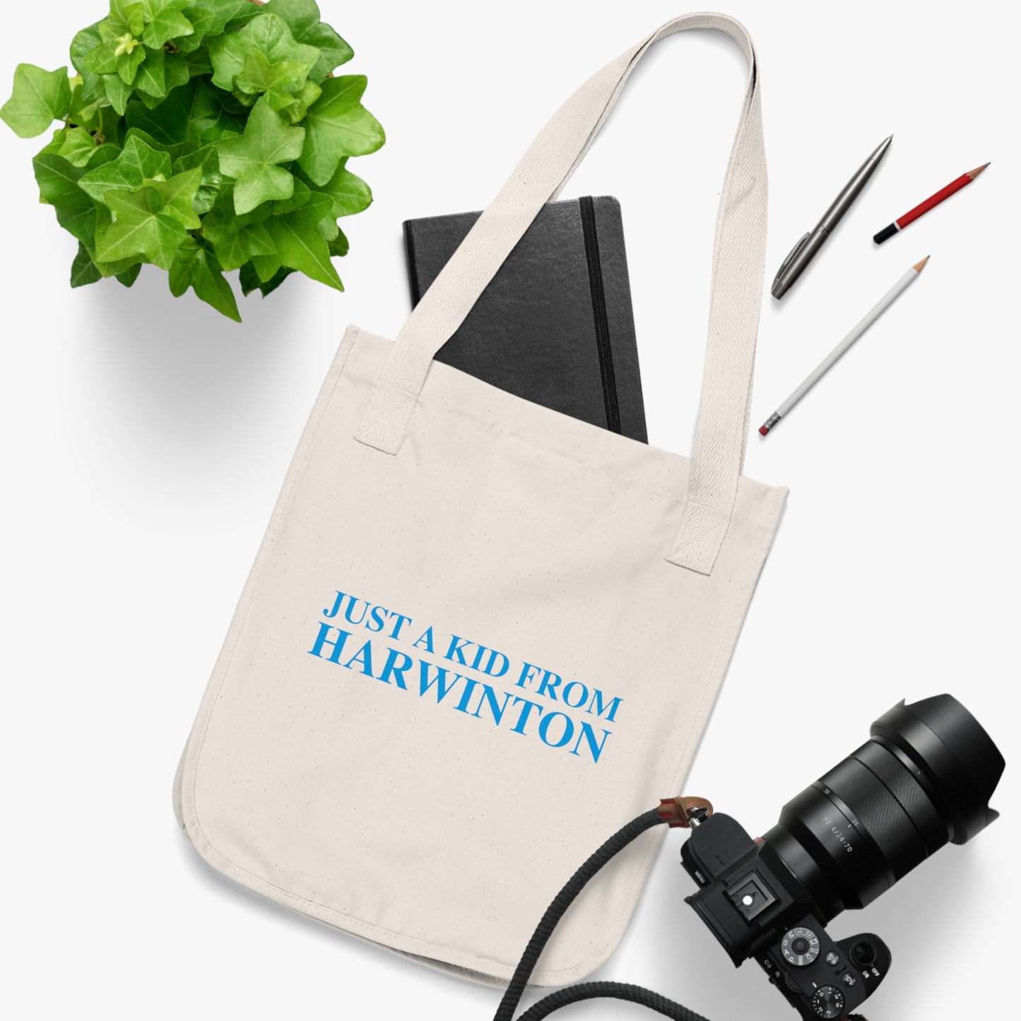 Just a kid from Harwinton Organic Canvas Tote Bag