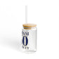 Windham 860 Connecticut Glass Can with Straw and Lid, 16oz
