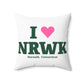 I Heart NRWK Spun Polyester Square Pillow