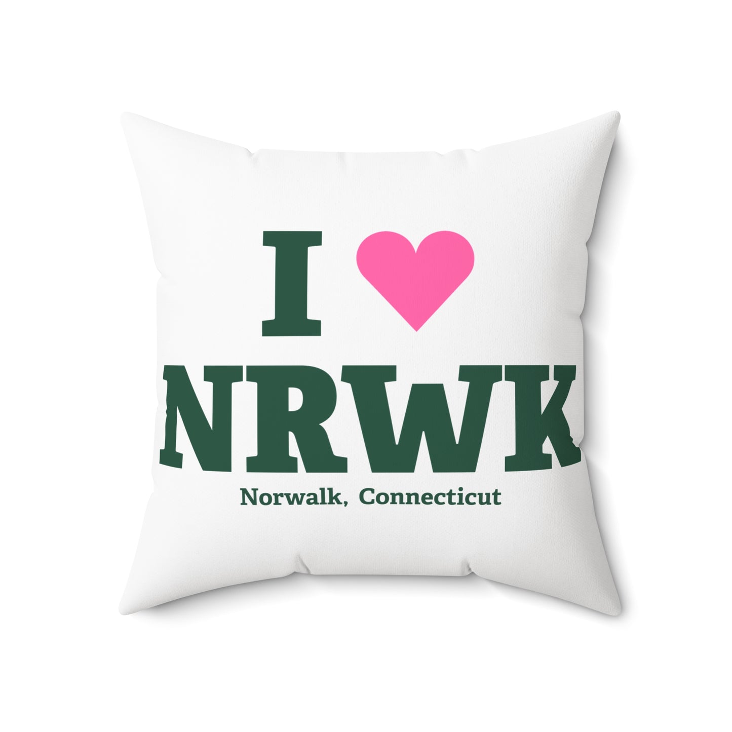 I Heart NRWK Spun Polyester Square Pillow