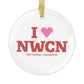 I Heart NWCN Glass Ornaments
