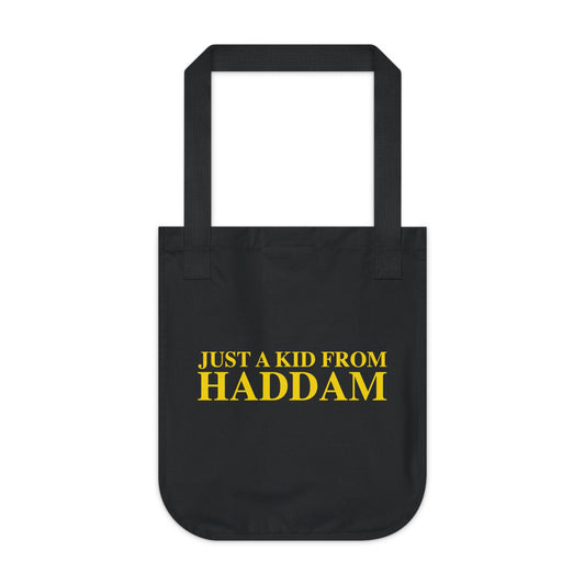 Just a kid from Haddam Organic Canvas Tote Bag