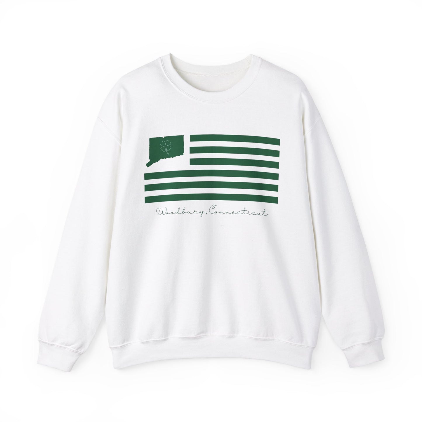 Woodbury Connecticut St. Patrick’s Day Flag Unisex Heavy Blend™ Crewneck Sweatshirt