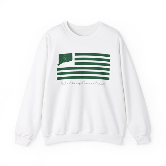 Woodbury Connecticut St. Patrick’s Day Flag Unisex Heavy Blend™ Crewneck Sweatshirt