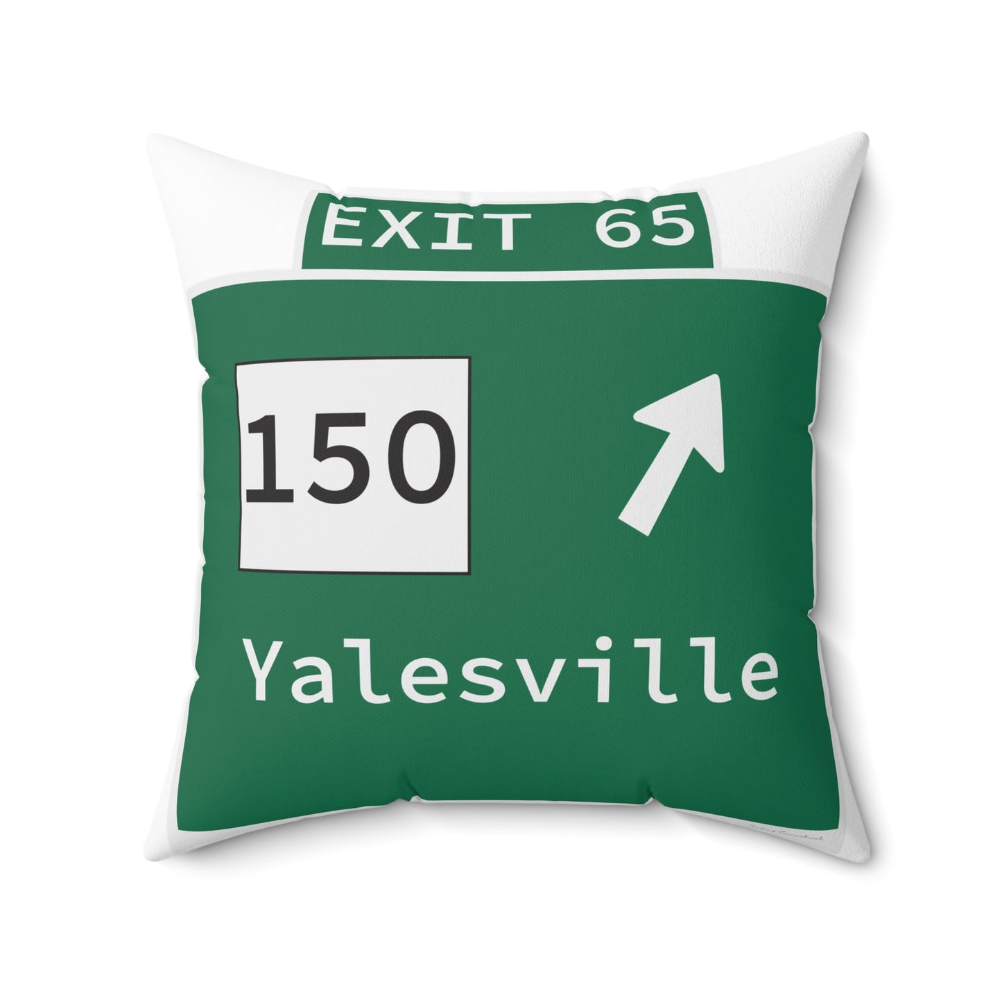 Vintage WCP Exit 65 Sign Spun Polyester Square Pillow