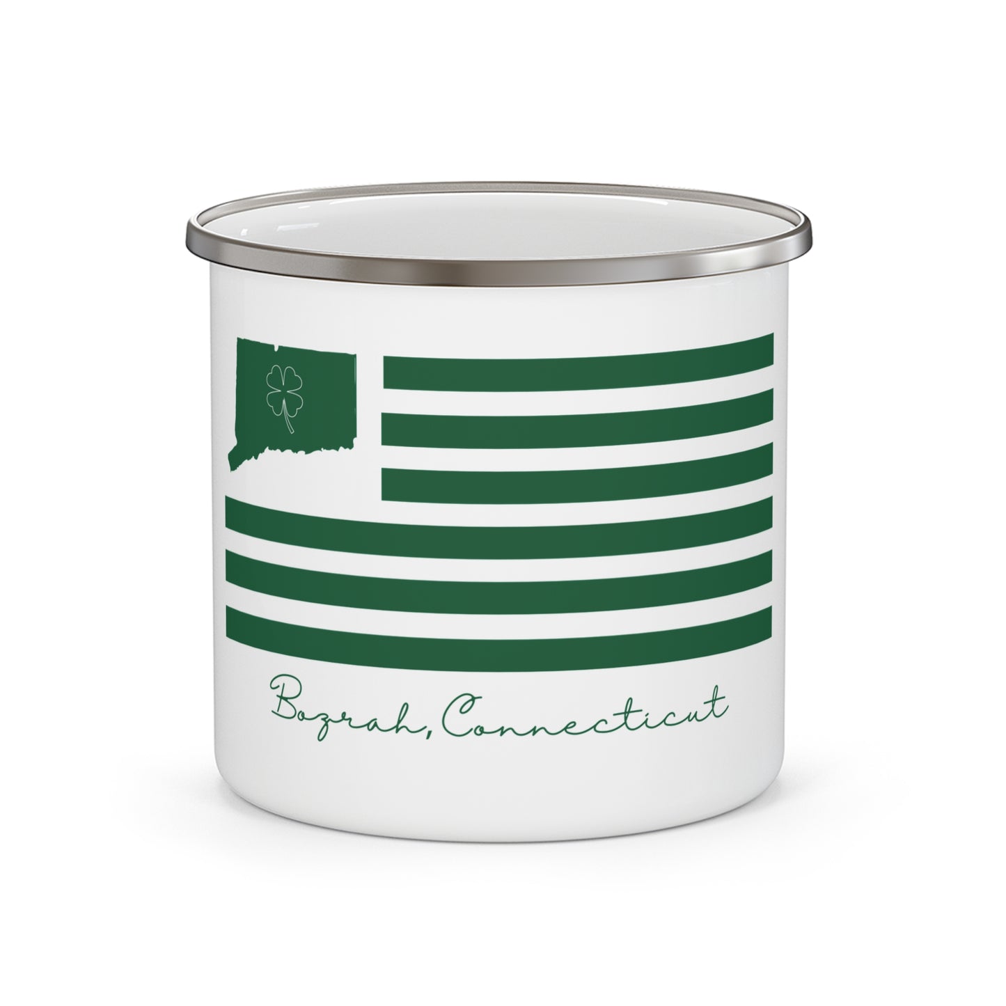 Bozrah Connecticut St. Patrick’s Day Flag Enamel Camping Mug