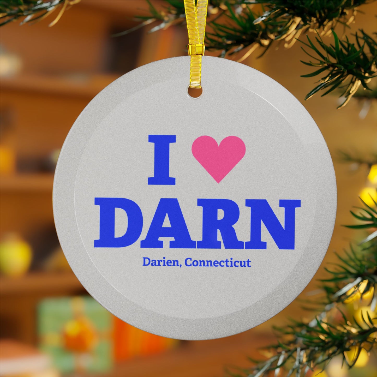 I Heart DARN Glass Ornaments