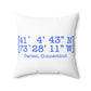 Darien Coordinates Spun Polyester Square Pillow