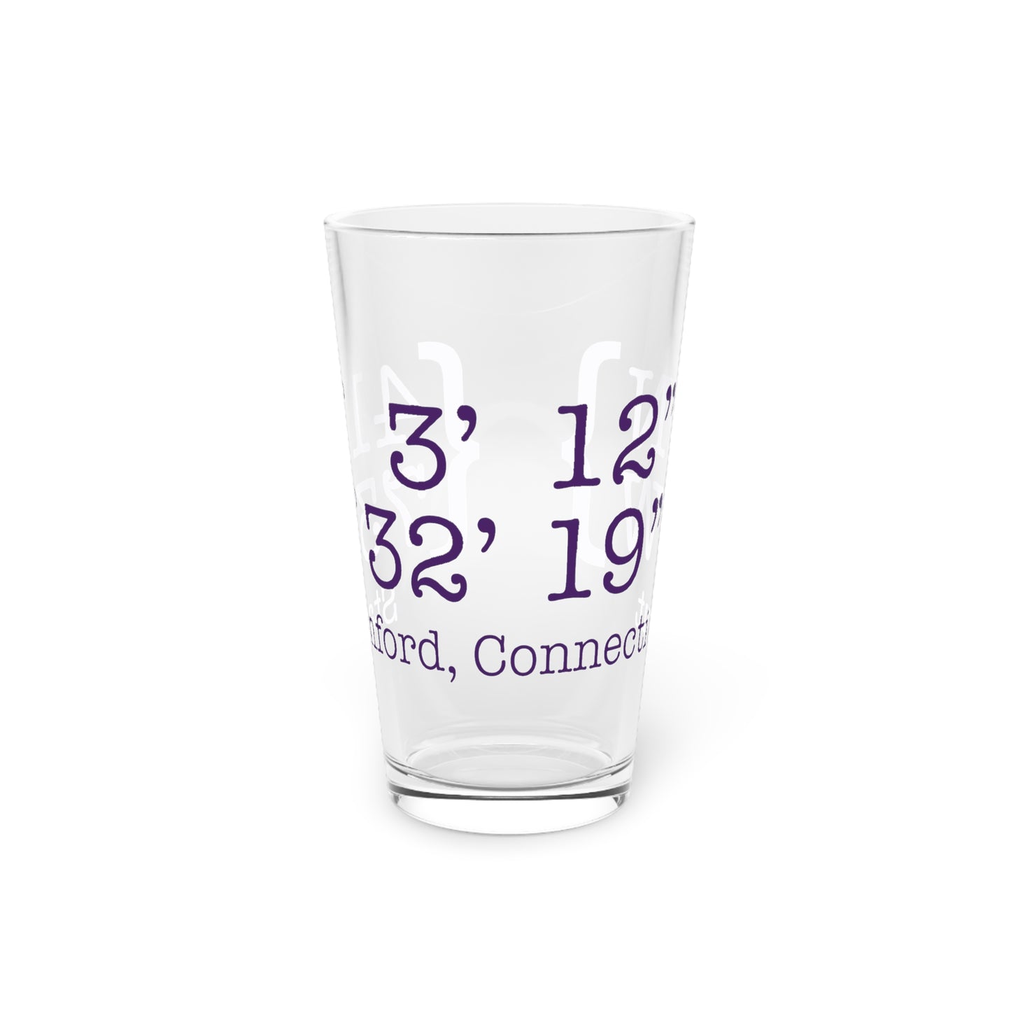Stamford Coordinates Pint Glass, 16oz