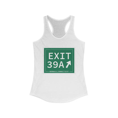 Vintage Exit 39A Merritt Parkway Sign Women's Ideal Racerback Tank Top