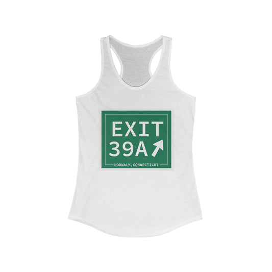 Vintage Exit 39A Merritt Parkway Sign Women's Ideal Racerback Tank Top