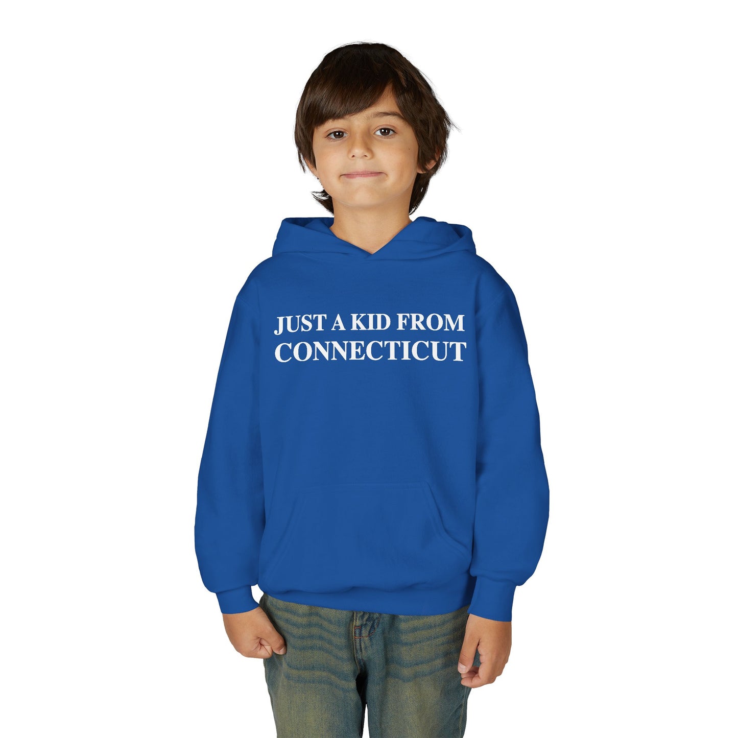 Just a kid from Connecticut Youth Heavy Blend Hooded Sweatshirt