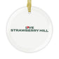 Love Strawberry Hill Glass Ornaments