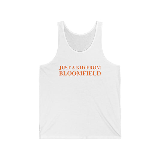 Just a kid from Bloomfield Unisex Jersey Tank Top
