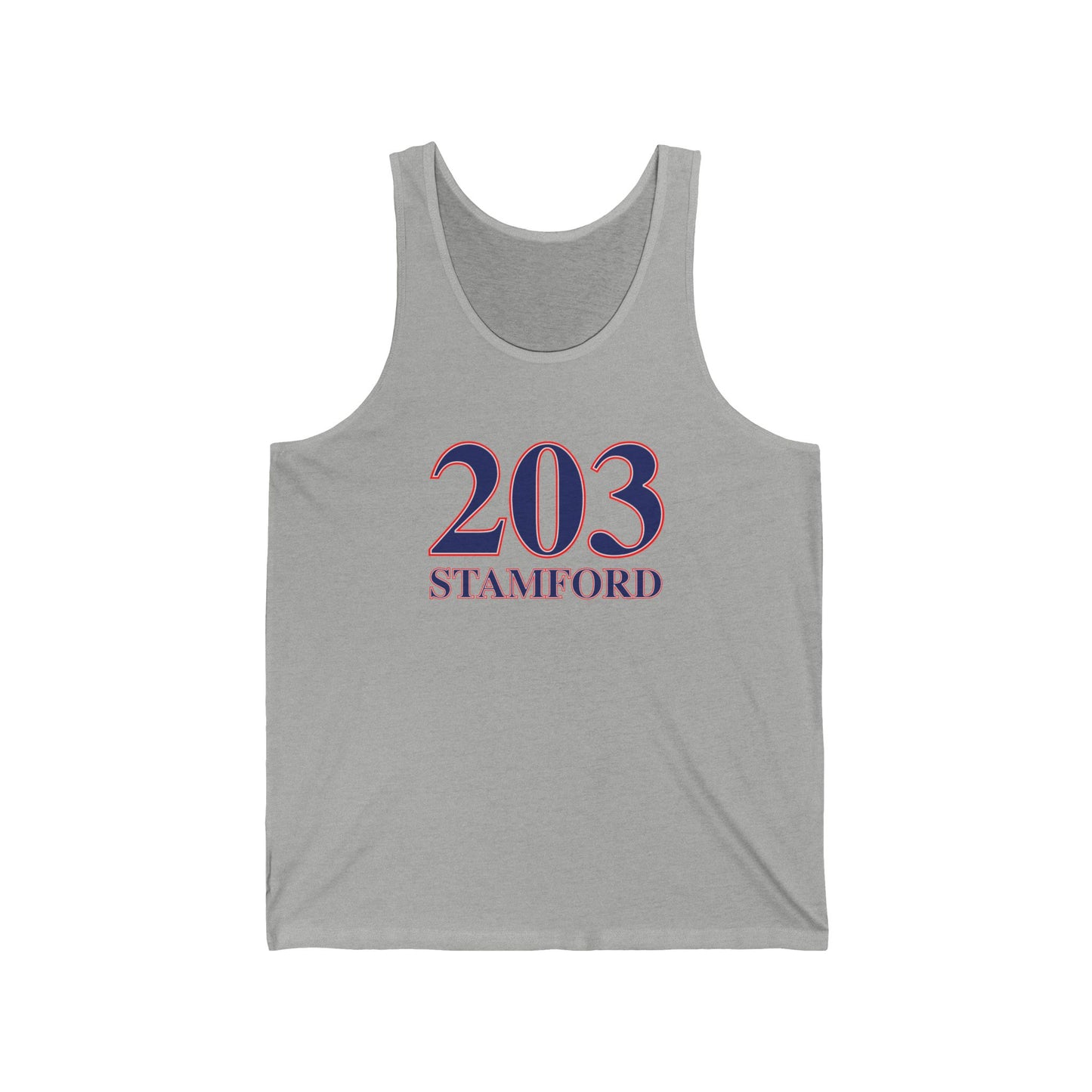 203 Stamford Red, White & Blue Unisex Jersey Tank Top