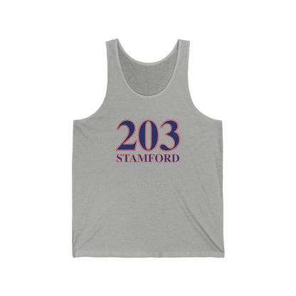 203 Stamford Red, White & Blue Unisex Jersey Tank Top