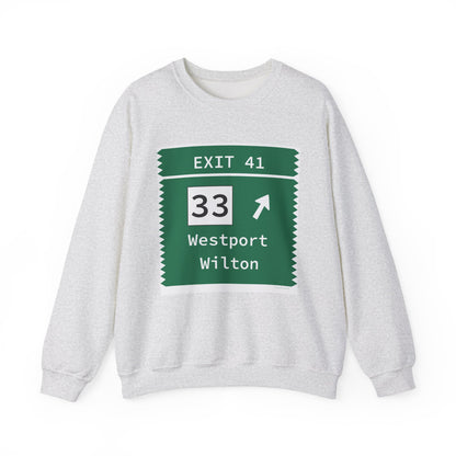 Vintage Merritt Parkway Exit 41 Sign Unisex Heavy Blend™ Crewneck Sweatshirt