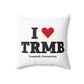 I Heart TRMB Spun Polyester Square Pillow